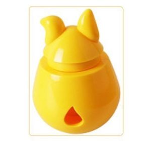 Pet Tumbler Food Leaking Toy Dog Interactive Puzzle Toy Bite Resistant Iq Training Toy (Color: Yellow)