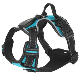 Light Up Dog Harness Rechargeable LED Dog Harness No Pull Lighted Dog Vest with Handle for Small/Medium/Large Dogs (Color: Green)